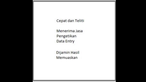 Entri Data - Entry data dan pengetikan Word Excel - 1