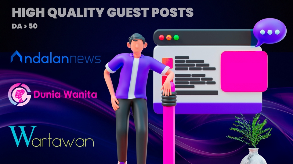 Digital Marketing - Paket Promo 3 Guest Posting DoFollow Backlinks - DA60 News Website - 1