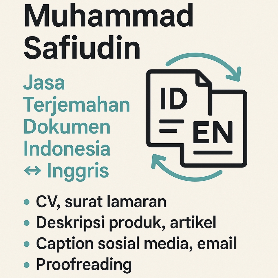 Jasa Penerjemah Tersumpah Inggris Indonesia, Terjemahan Dokumen, CV, Surat Lamaran, Artikel