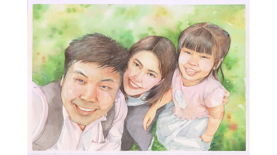 วาดภาพเหมือน Portrait - รับวาดภาพเหมือนสีน้ำ Portrait คน สัตว์ ดอกไม้ วิว - 10