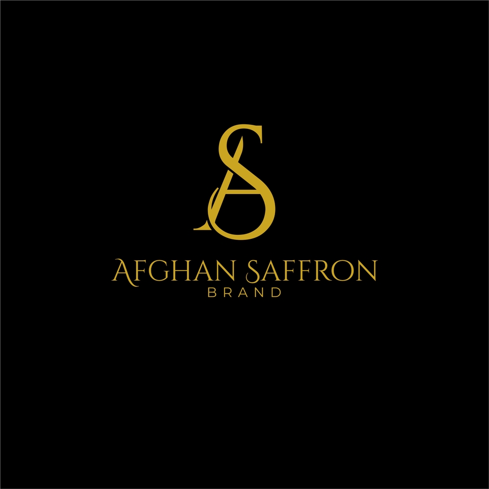Logo AS untuk bisnis saffron dengan desain minimalis dan elegan, cocok untuk brand saffron, makanan dan minuman, restoran, usaha kuliner, brand fashion, dan toko online.