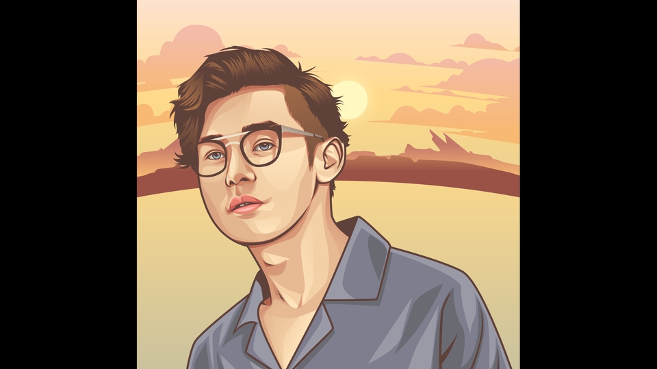 Gambar Potret - Desain Vector Art, Jadi 1 Hari - 1