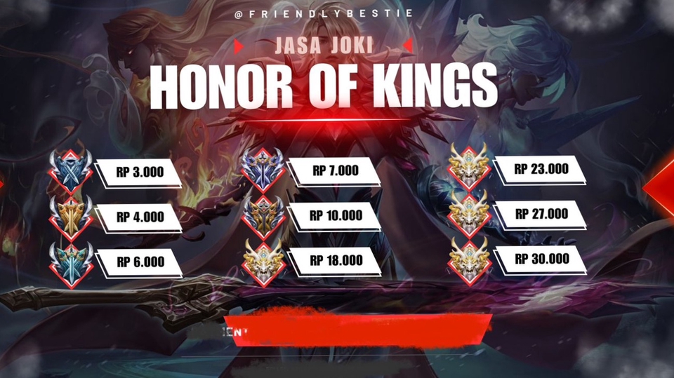 Jasa Joki Mobile Legend untuk Push Rank - HONOR OF KING Mabar dan JOKI