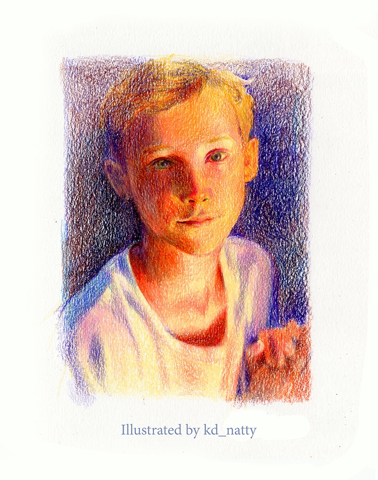 วาดภาพเหมือน Portrait - วาดภาพเหมือน ภาพประกอบ สีไม้ - 5