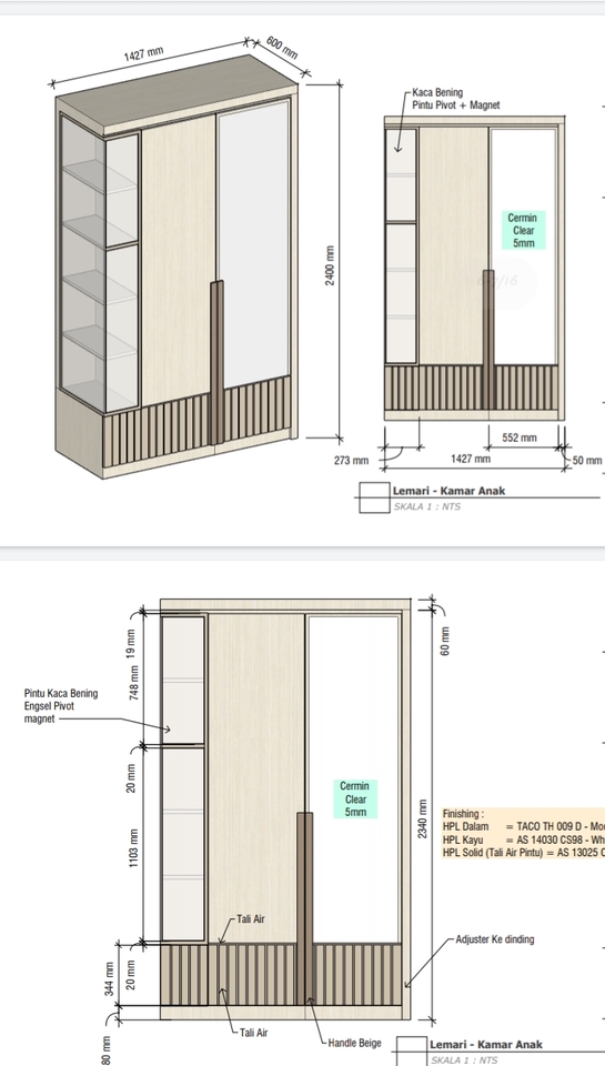 CAD Drawing - Membuat gambar kerja ,gambar detail,3d perspektif - 4
