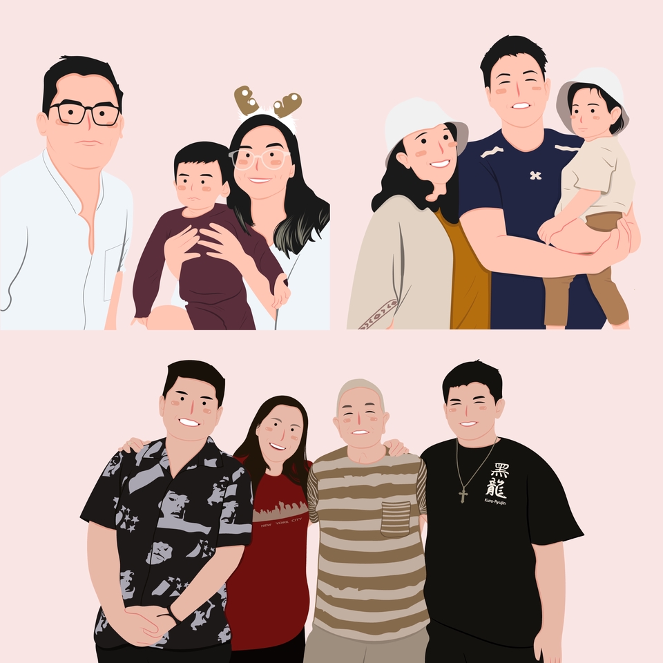 Gambar dan Ilustrasi - Ilustrasi Wajah Flat Art - 5