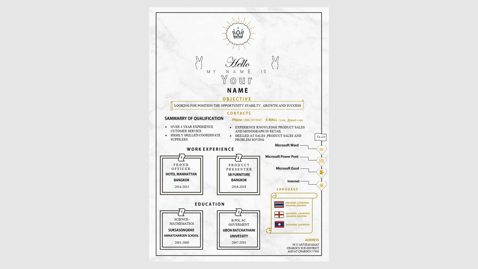Portfolio & Resume - รับออกแบบ Resume เน้นหลุดโลก เป็นที่จดจำ - 4