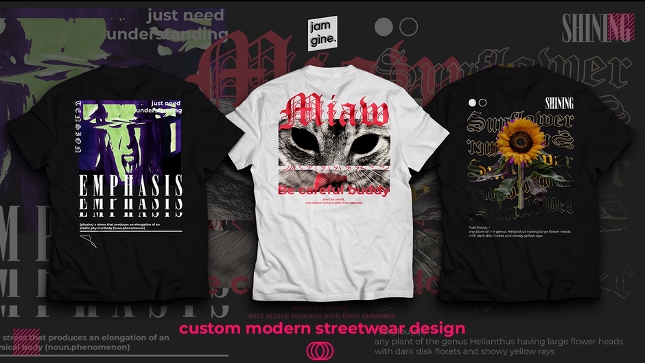 Desain Kaos & Motif - Desain T-Shirt Streetwear Custom Modern Style - 1