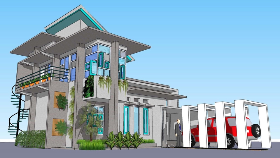 CAD Drawing - DESAIN DAN PENGGAMBARAN RUMAH / BANGUNAN - 1