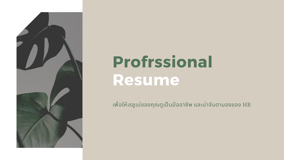 Portfolio & Resume - รับทำ Resume ภาษาอังกฤษ สำหรับสมัครงานบริษัทข้ามชาติ - 1