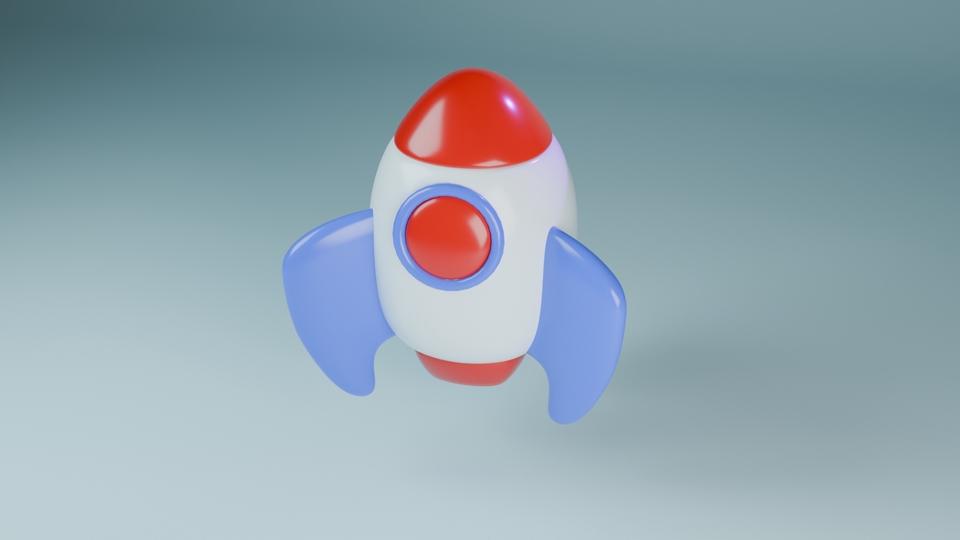 Jasa Desain 3D Model Roket untuk Website atau Aplikasi