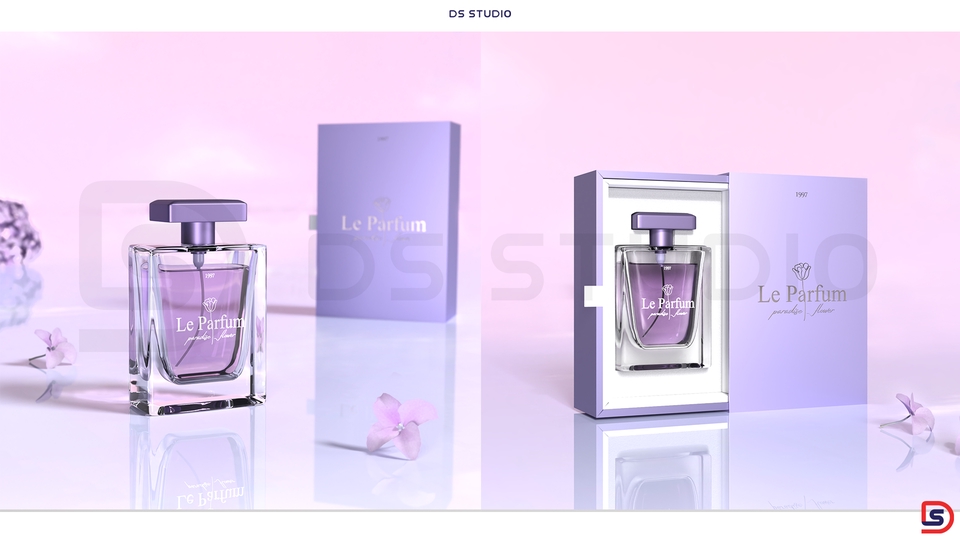 รับปั้นโมเดล 3D ขวดน้ำหอม Le Parfum 3D Packshot