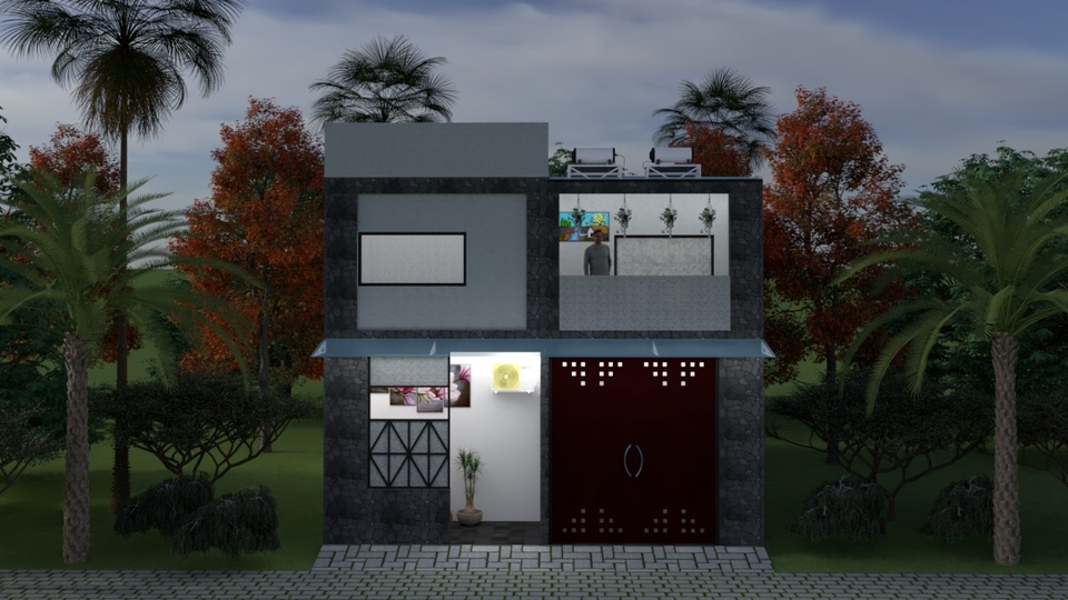 Jasa Desain Exterior 3D: Render Rumah Toko Minimalis Modern