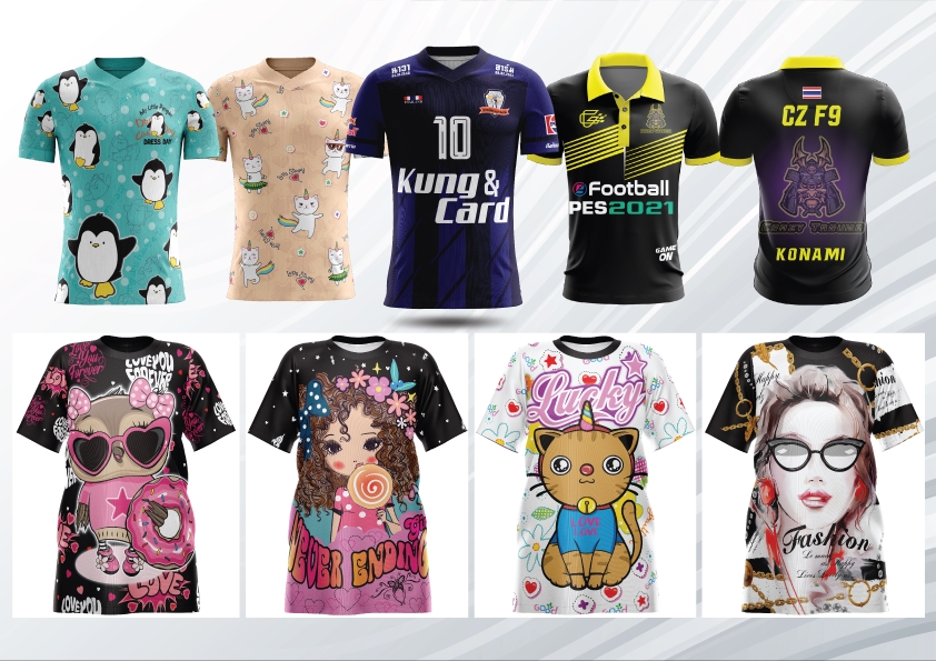 วาด/ออกแบบแพทเทิร์นเสื้อผ้า - เสื้อกีฬา ลายผ้า เสื้อวิ่ง เสื้อกีฬาต่างๆ งานซับลิเมชั่น ลายเสื้อแฟชั่นงาน คู่รัก เสื้อกลุ่ม ทีม ลายผ้า - 3