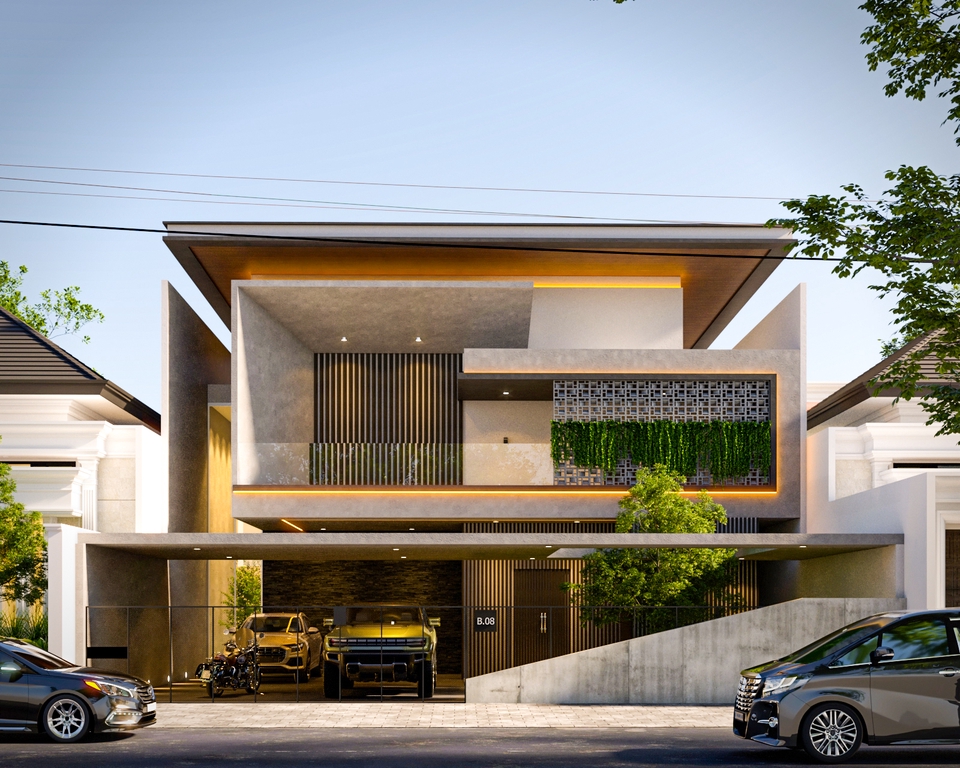 3D & Perspektif - Render realistis eksterior rumah, apartemen, dan perumahan developer. - 22