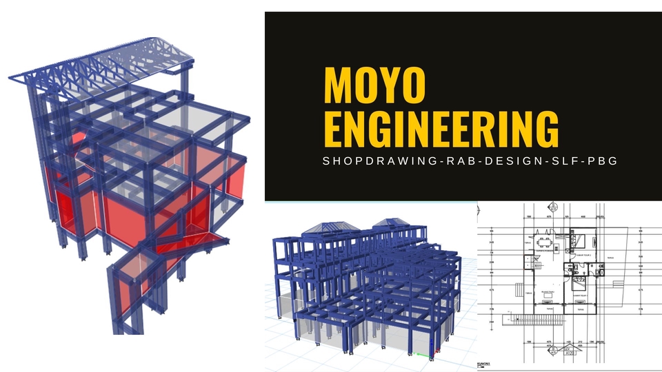 Jasa drafter autocad murah untuk pembuatan gambar desain rangka bangunan.