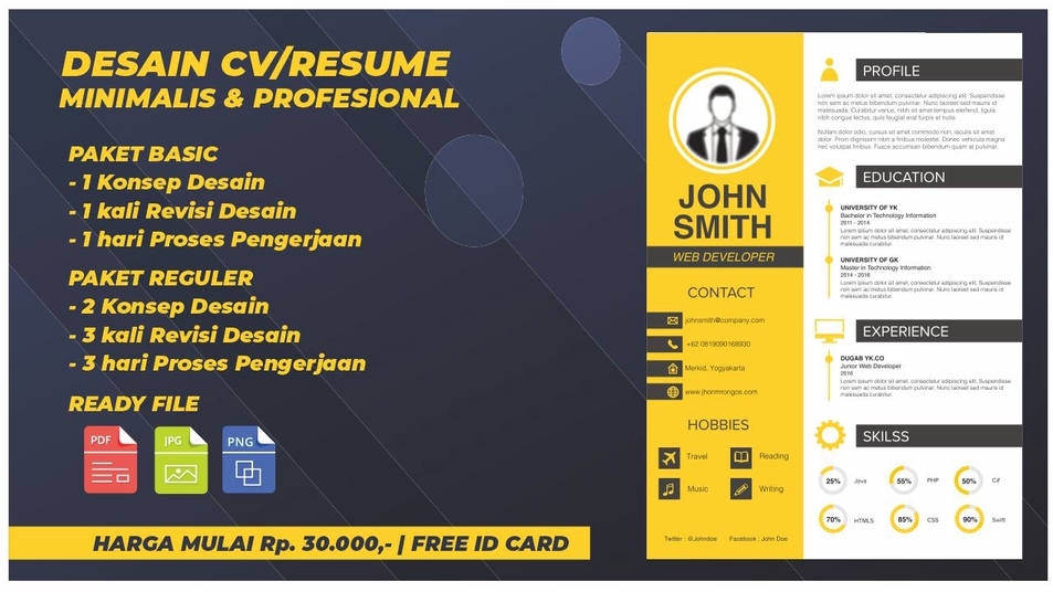 Portfolio & Resume - DESAIN CV/RESUME MINIMALIS & PROFESIONAL - 1