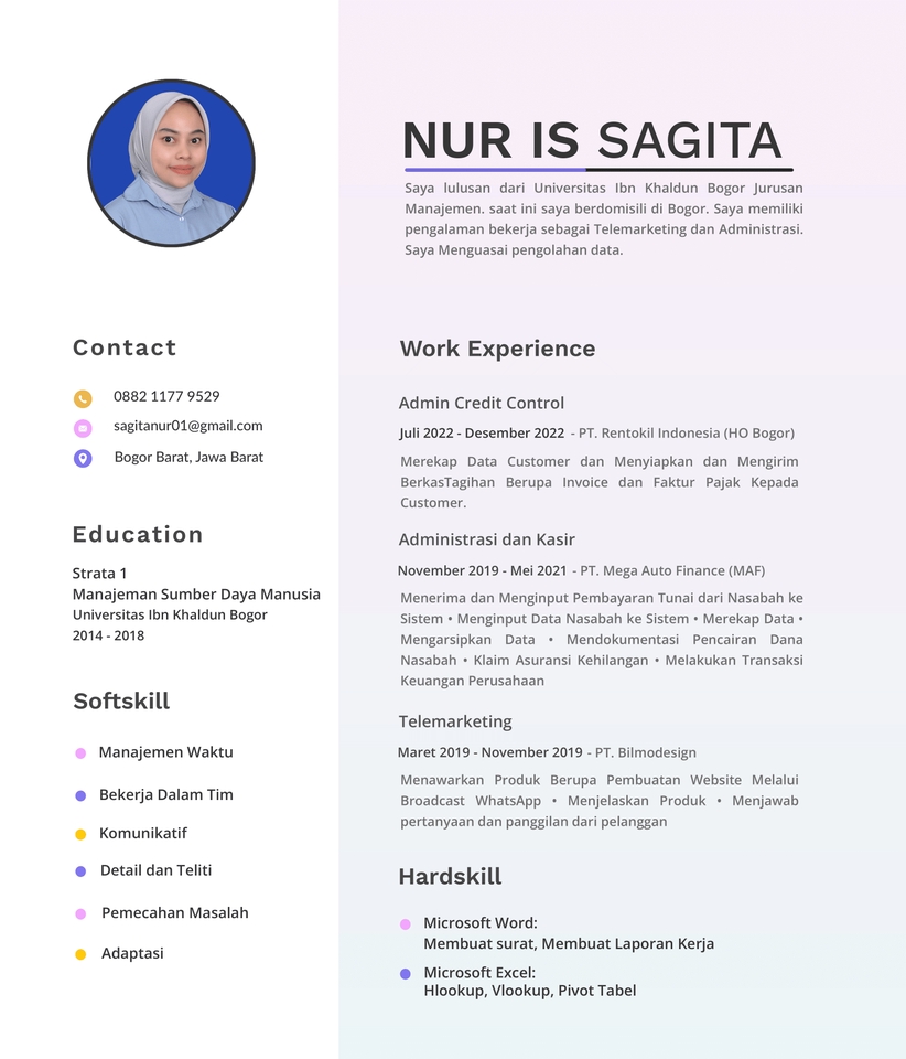 Portfolio & Resume - Jasa Pembuatan Curriculum Vitae (CV) / Resume - 2