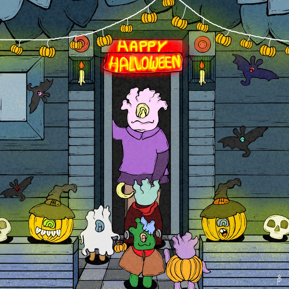 รับวาดภาพประกอบวันฮาโลวีน วาดรูปตัวละครน่ารัก วาดภาพประกอบการ์ตูน Halloween 