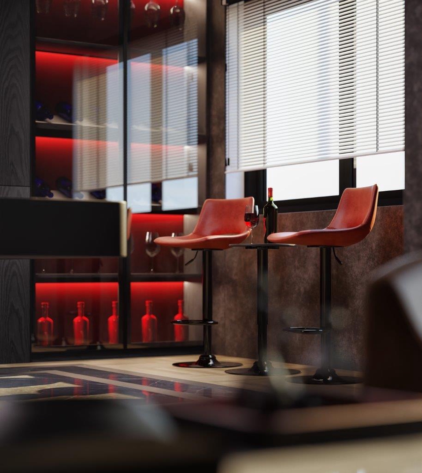 Jasa pembuatan video animasi 3d untuk interior ruangan modern dengan desain minimalis dan estetis.