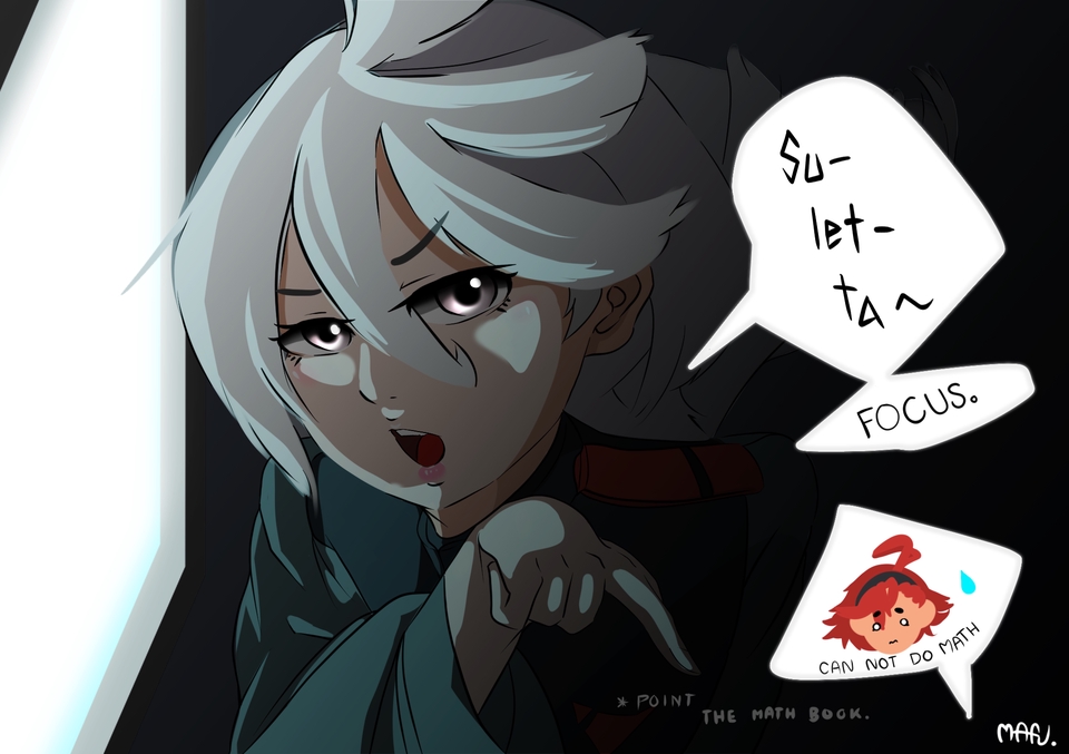 For the sake of her husband, Mio have to teach Suletta do the Math Thing.