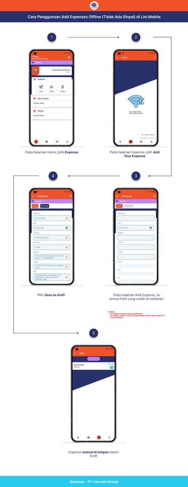 Cara menggunakan fitur add expenses offline di aplikasi mobile untuk freelance UI UX designer, dengan beberapa langkah.