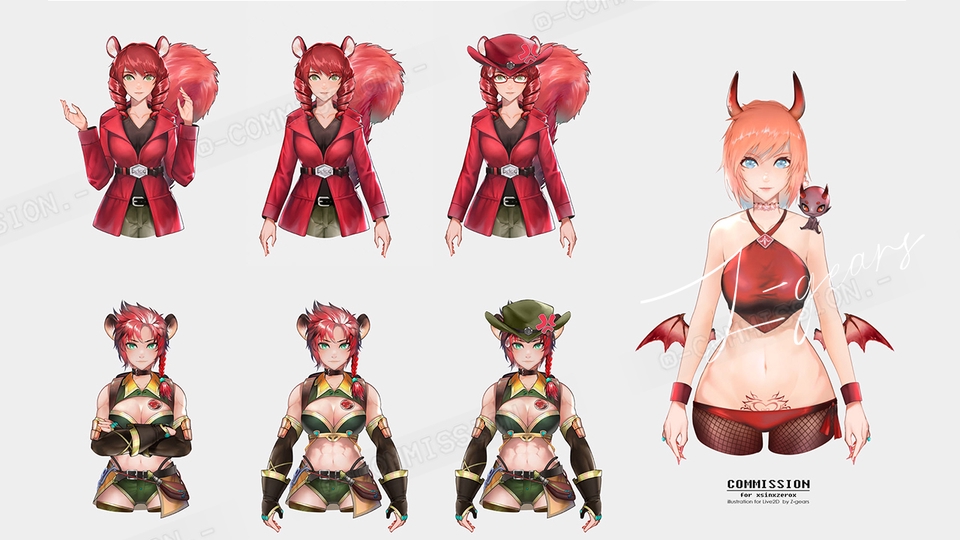 ออกแบบ Character & Mascot - Live2D Character Design Avatar Animation for Vtuber - 5