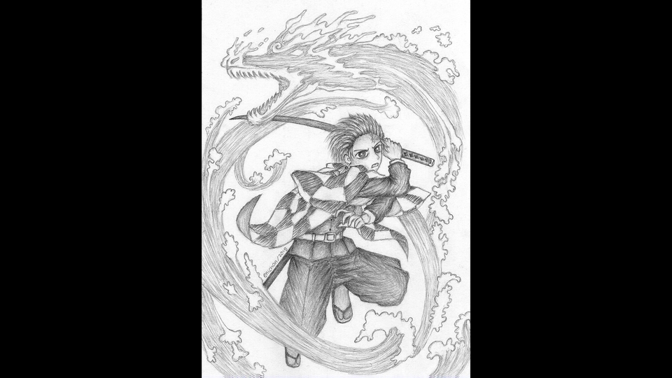 Gambar Potret - Sketsa Pensil Hitam Putih Murah 200K - 27