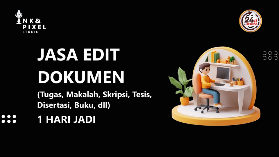 Jasa pengetikan dokumen online, ketik skripsi, makalah, proposal, tugas sekolah, dan kantor dengan harga terjangkau. 1 hari jadi.