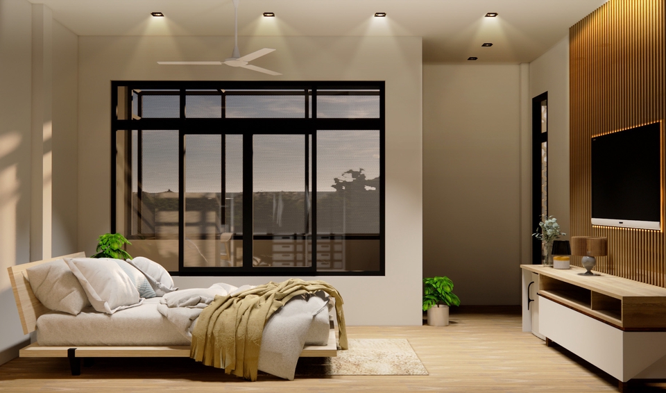 รับออกแบบตกแต่งภายในบ้านพักอาศัย สไตล์โมเดิร์น พร้อมเฟอร์นิเจอร์ครบครัน