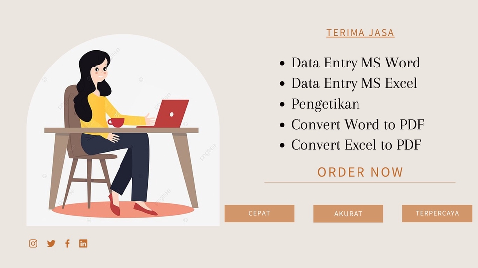 Jasa data entry freelance untuk Microsoft Word dan Excel.