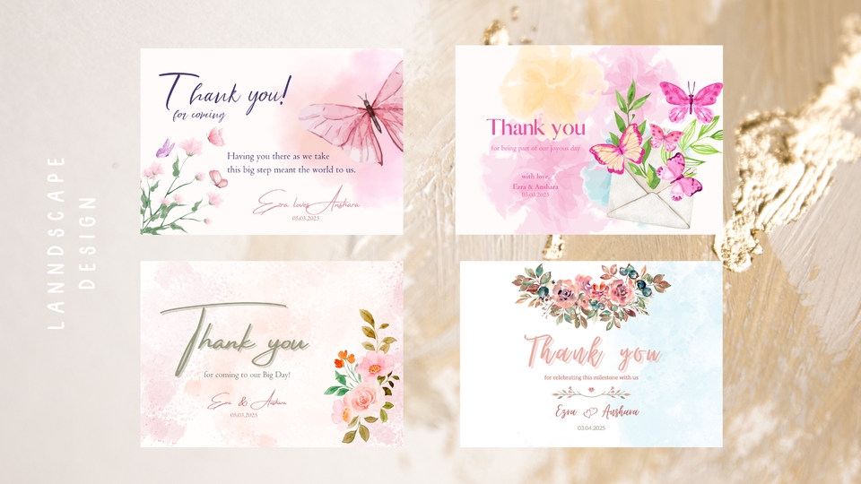 Kartu Ucapan & Video - CUSTOM DESAIN WEDDING THANK YOU CARD - 2