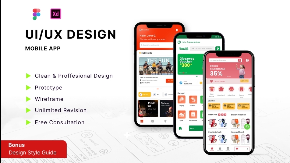 Desain Profesional Modern Ui Ux Aplikasi E Commerce Start Up Food Delivery Travel 1156