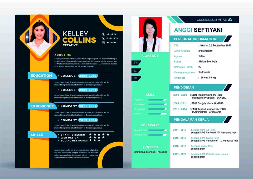 Portfolio & Resume - DESAIN CV/RESUME KREATIF (1 HARI JADI) BEBAS REVISI!!! - 3