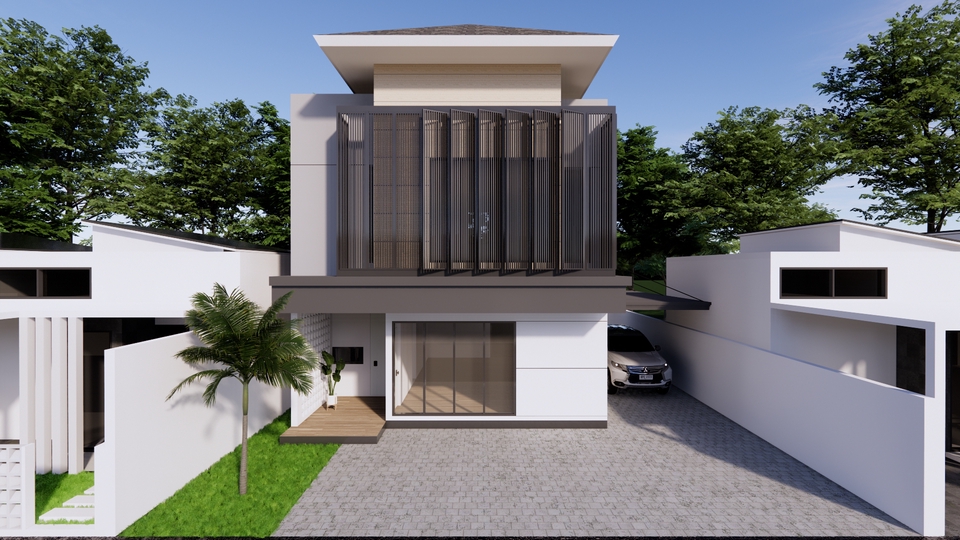 3D & Perspektif - DESAIN EXTERIOR RUMAH TINGGAL, KANTOR, CAFE DAN LAIN-LAIN - 12