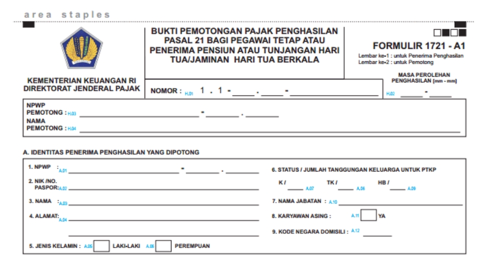 Akuntansi dan Keuangan - Payroll Calculation / PPh 21 / Bukti Potong PPh 21 - 3
