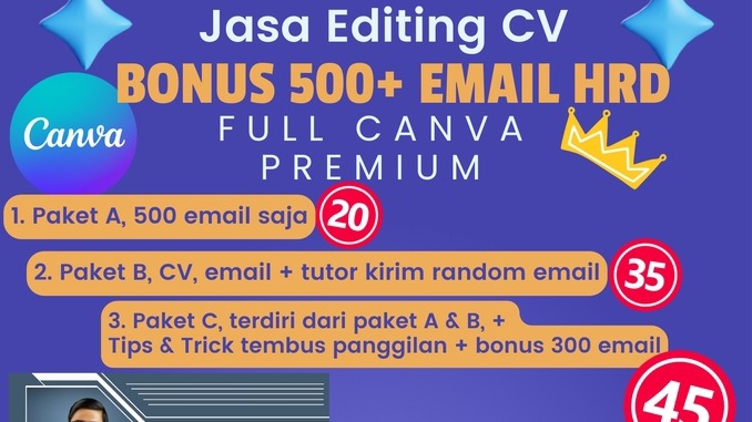 Portfolio & Resume - Pembuatan CV,Resume + 500email perusahaan Cikarang Karawang - 3
