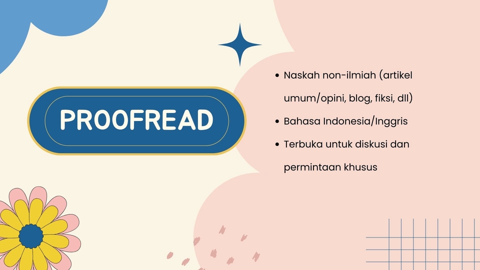 Jasa Proofreading Naskah Non Ilmiah Bahasa Indonesia dan Inggris.