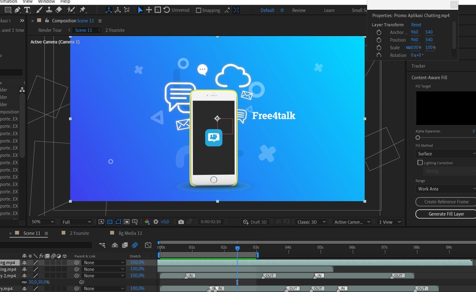 Jasa pembuatan motion graphic untuk iklan produk, video tutorial, dan konten digital.