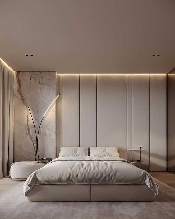 Desain Interior Kamar Tidur Minimalis dengan Pencahayaan yang Bagus - Jasa Desain Interior Rumah 3D