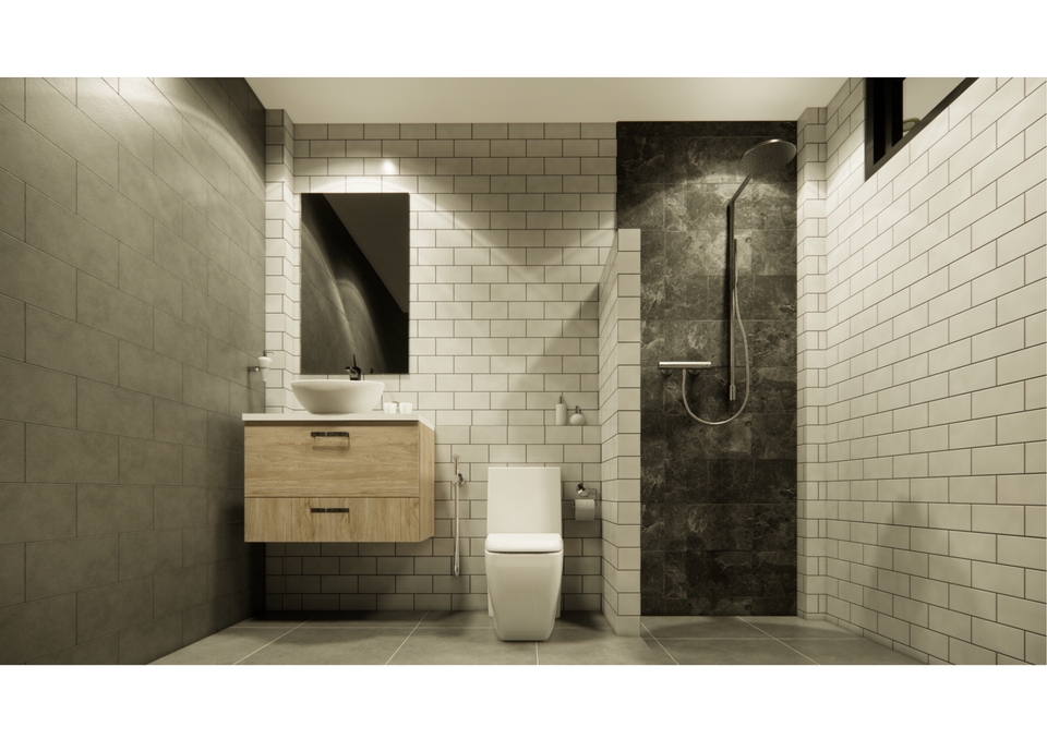 ออกแบบห้องน้ำ3มิติ perspective รับทำภาพ3D โมเดลห้องน้ำ ราคาถูก