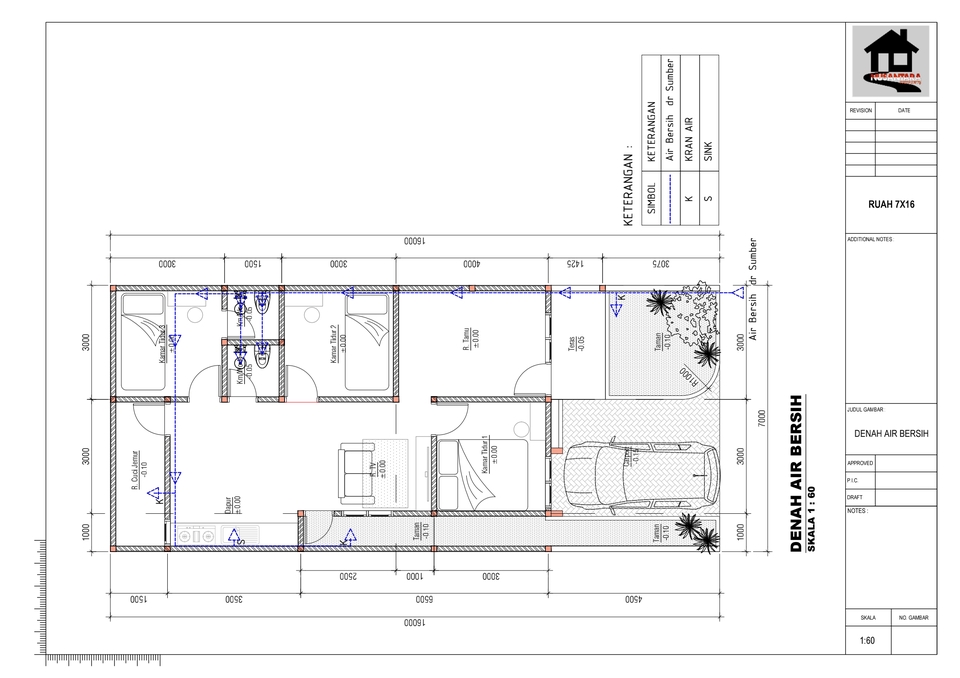 Jasa drafter autocad murah pembuatan denah rumah air bersih autocad