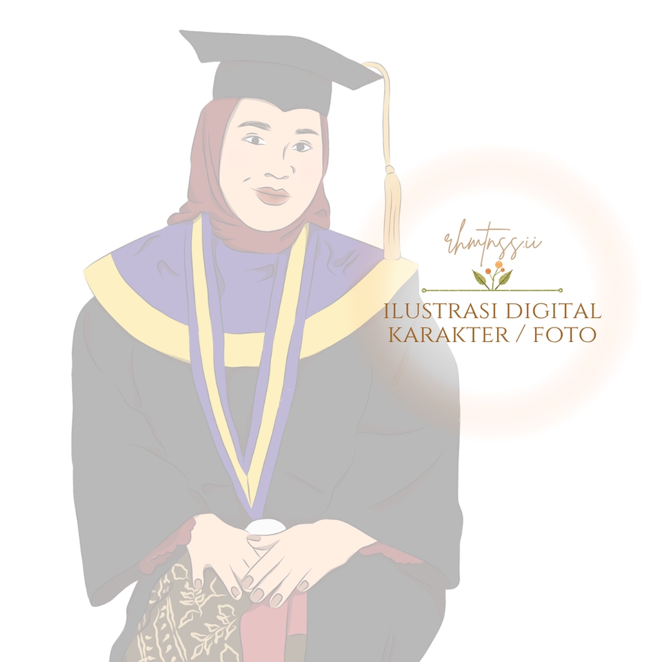 Jasa lukis wajah freelance karikatur digital karakter wanita berjilbab gambar karikatur kartun.