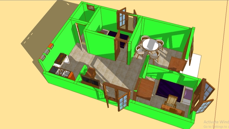 3D & Perspektif - Desain rumah Minimalis 3D dengan SketchUp - 3