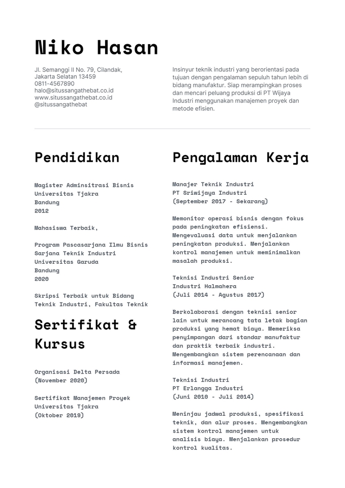Portfolio & Resume - Jasa Desain CV (Resume) - 4