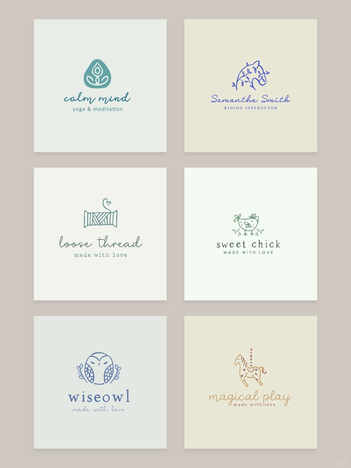 Desain logo untuk bisnis yoga dan meditasi dengan nama "Calm Mind"