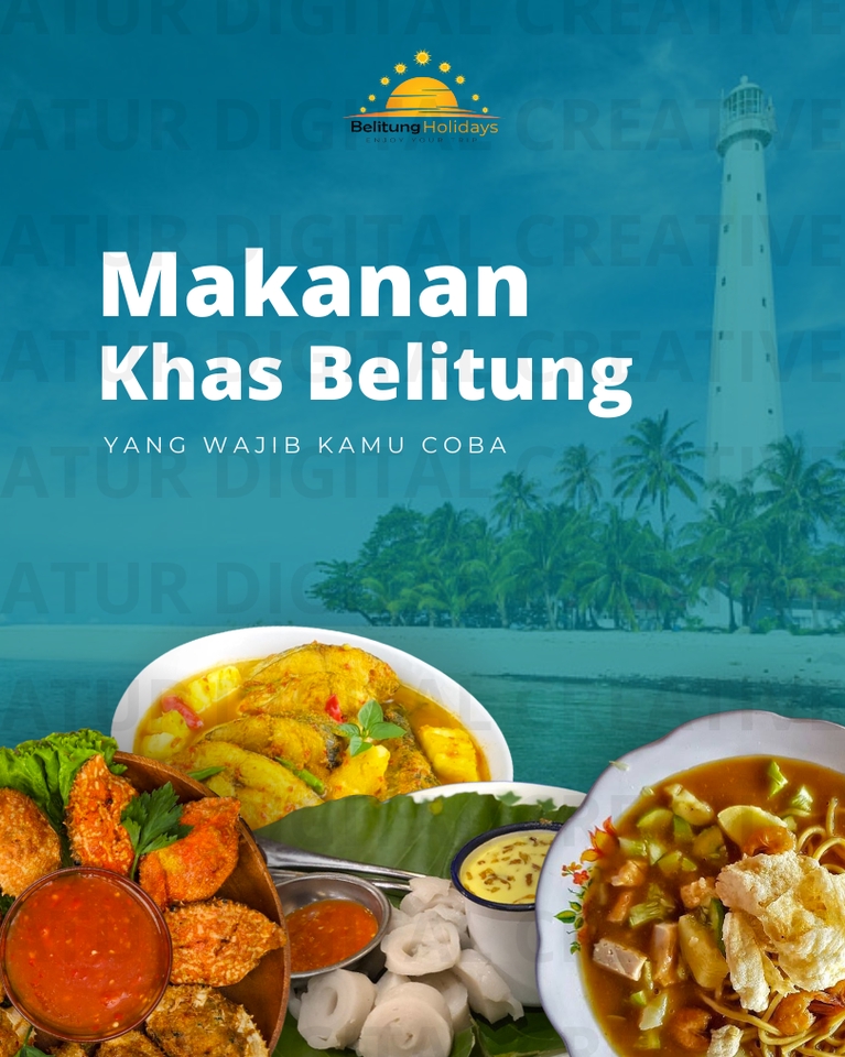 Jasa desain banner instagram makanan khas Belitung untuk promosi kuliner