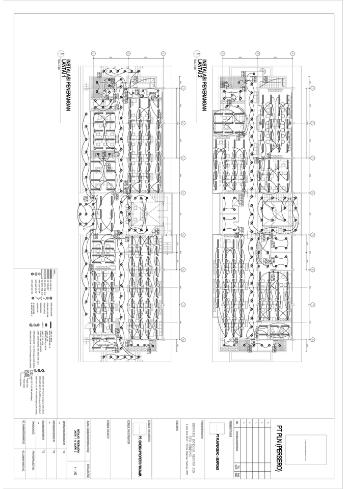 Jasa drafter autocad murah, pembuatan denah instalasi penerangan untuk bangunan dengan autocad.