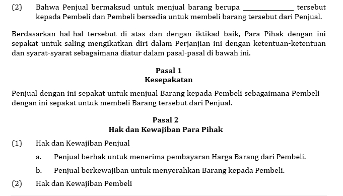 Hukum - Pembuatan Perjanjian/Kontrak - 2
