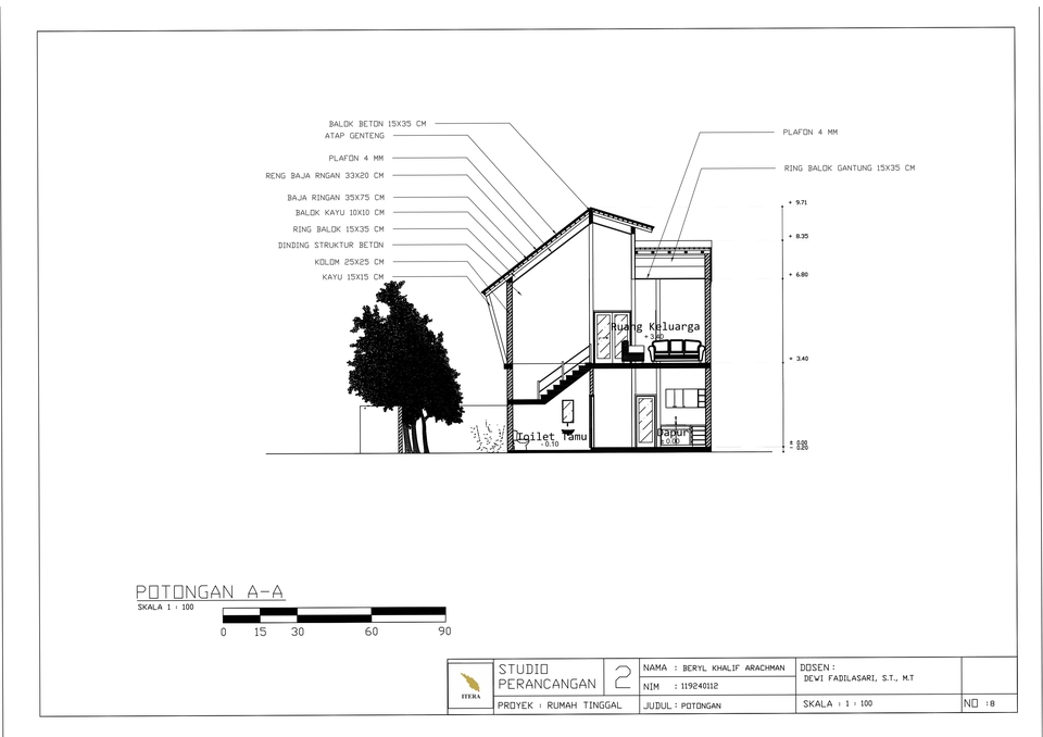 CAD Drawing - JASA DESAIN RUMAH TINGGAL, KOS-KOS, TOKO, DSB. HARGA MURAH, GAMBAR 2D/3D  - 9